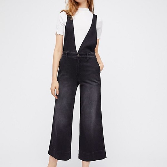 free people black overalls
